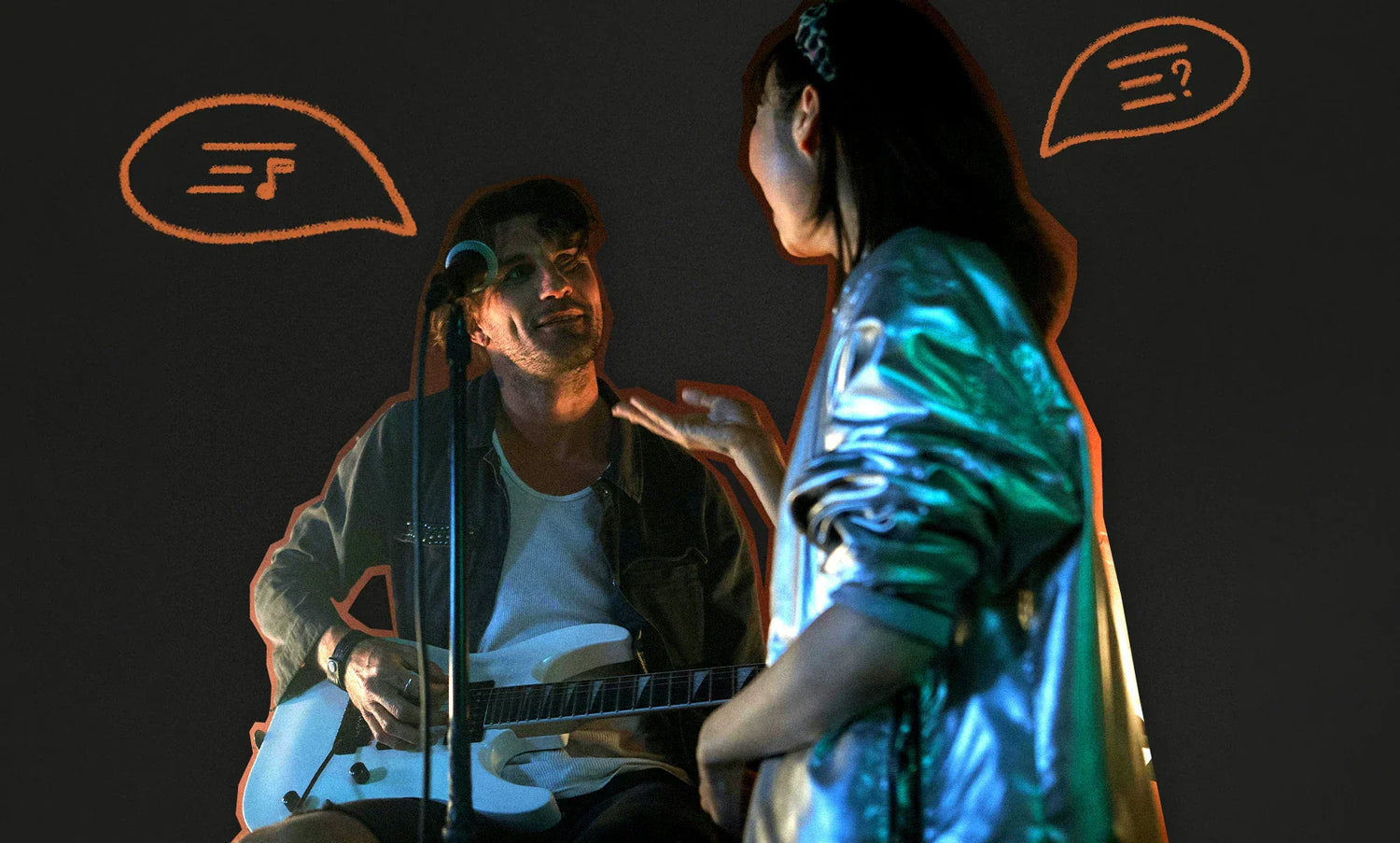 Two musicians networking