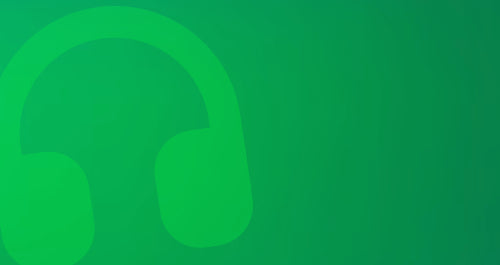 Headphones on a green background
