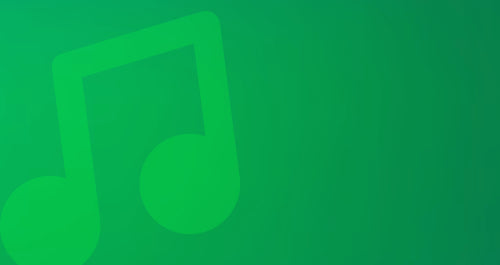Music note on a green background