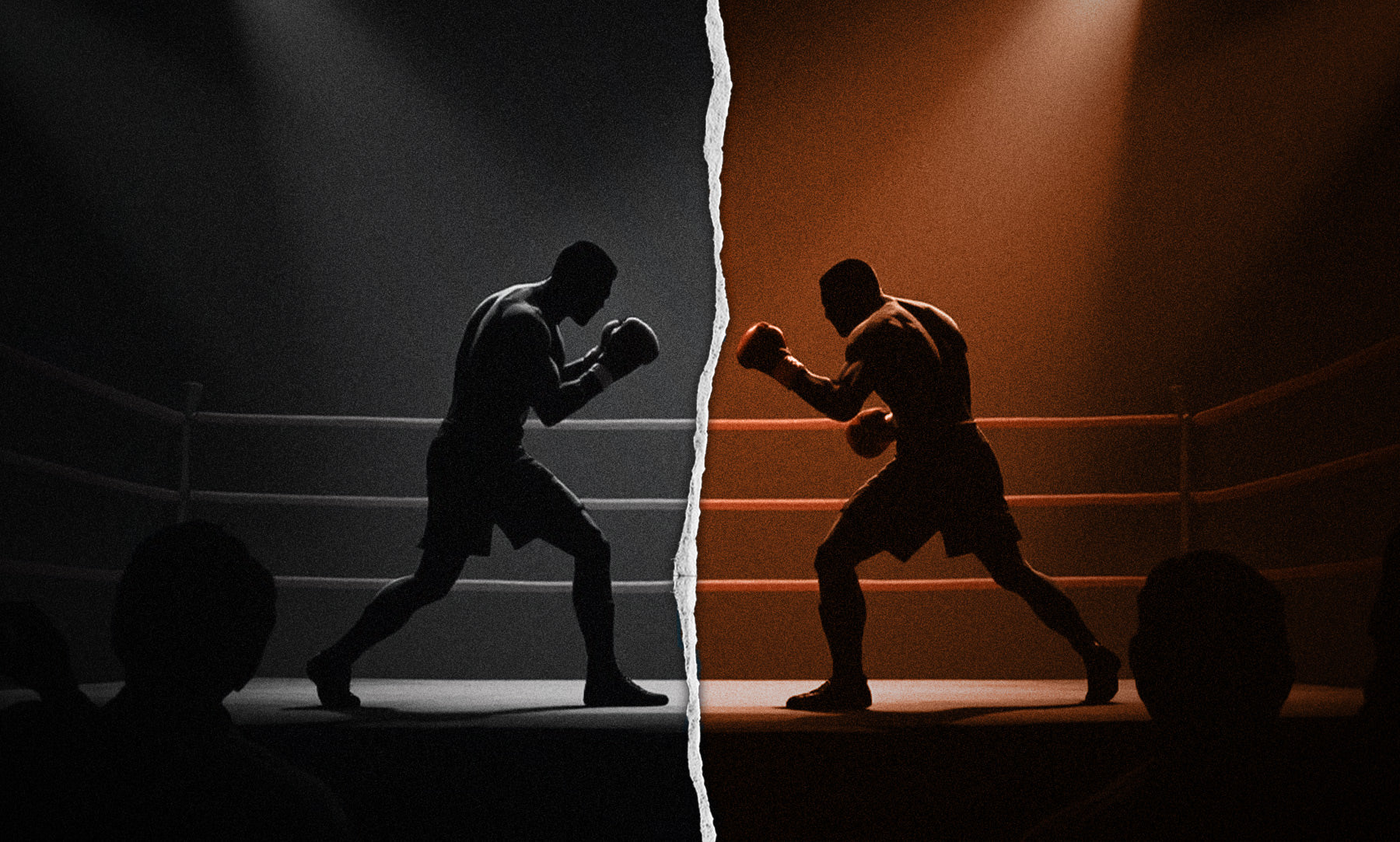 two boxers squaring off, representing playlisting services