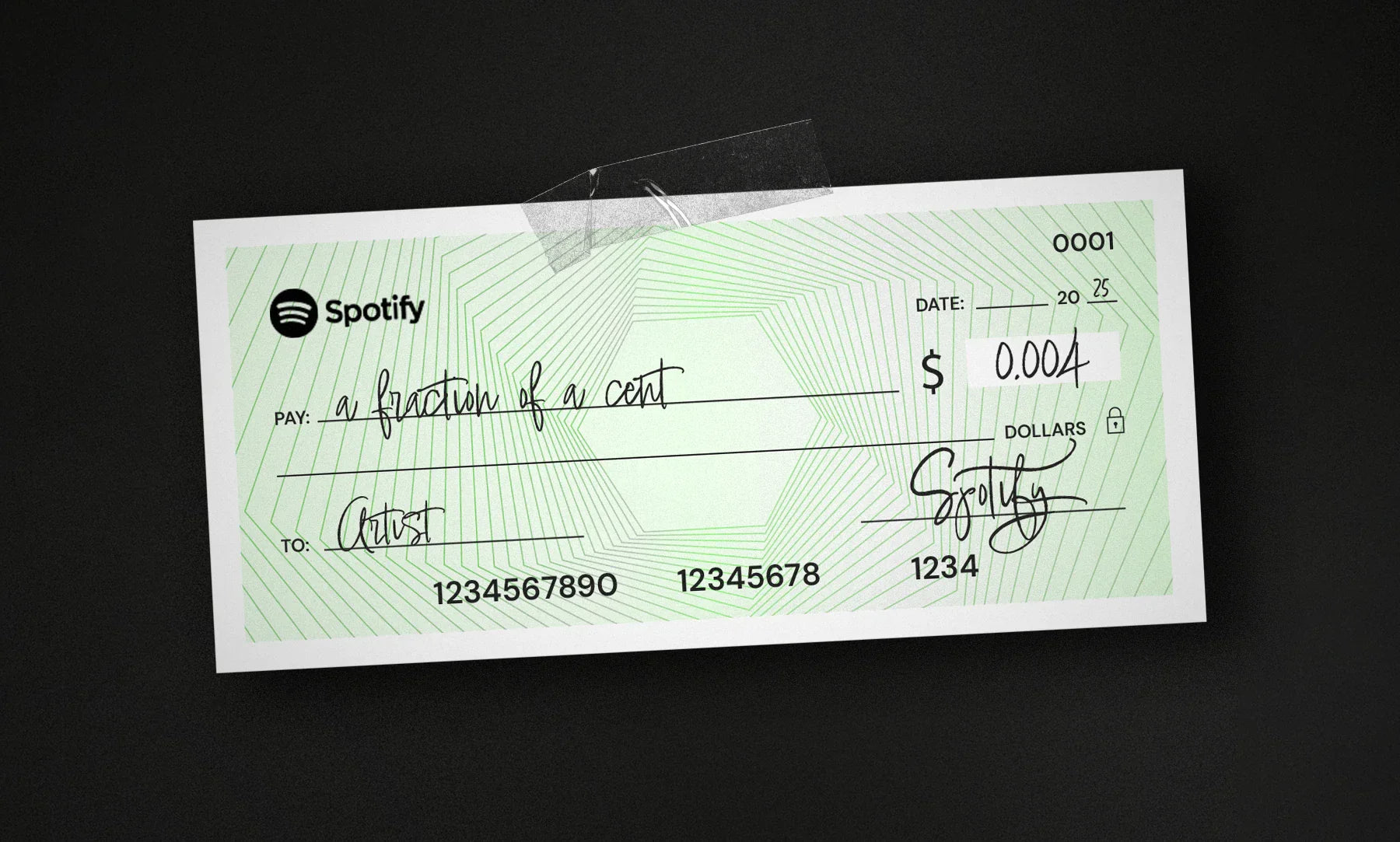 A check for royalties.