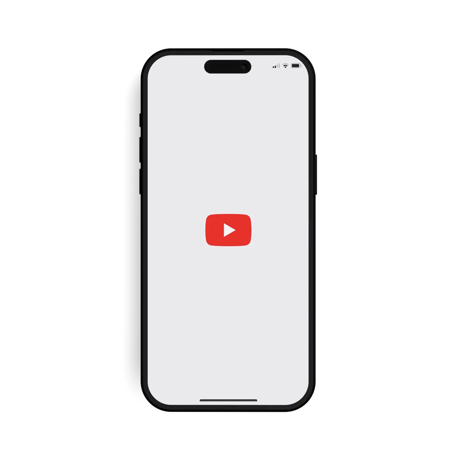 Phone mockup with YouTube logo